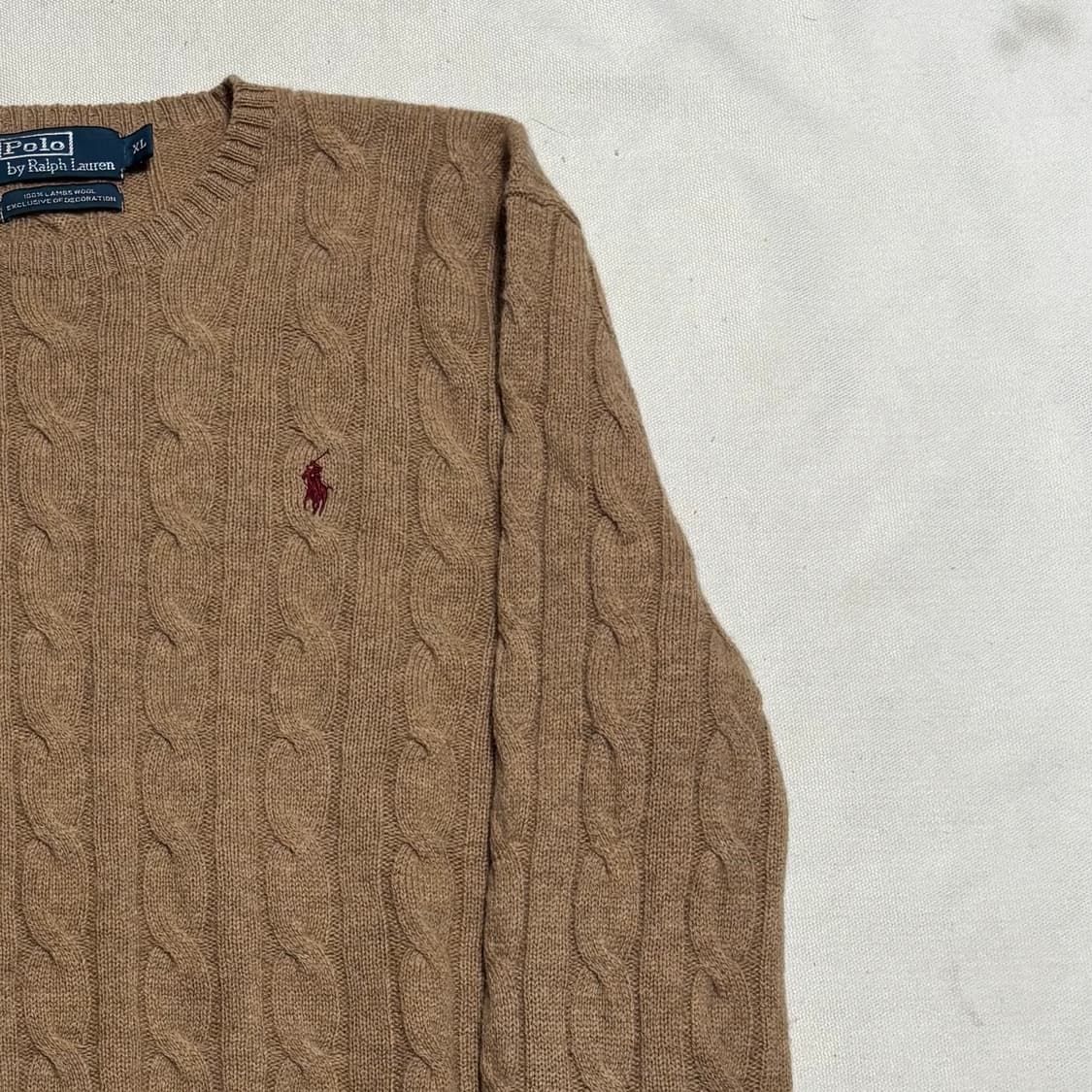 XL 폴로랄프로렌 버건디 포니 램스울 케이블 니트 상품이미지1
