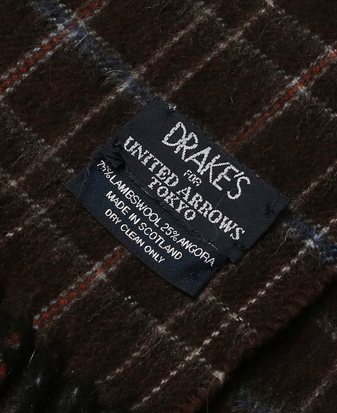 드레익스 [Drake's] 브라운 체크 런던 스코틀랜드 머플러 상품이미지3