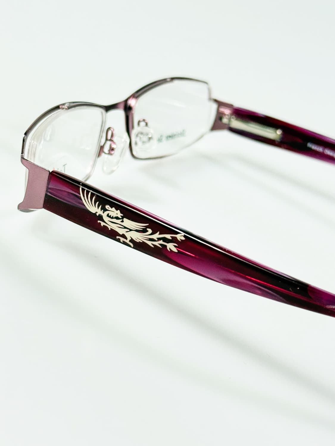 90s TOKIO 바이올렛 메탈 슬림 스퀘어 빈티지 안경 상품이미지5