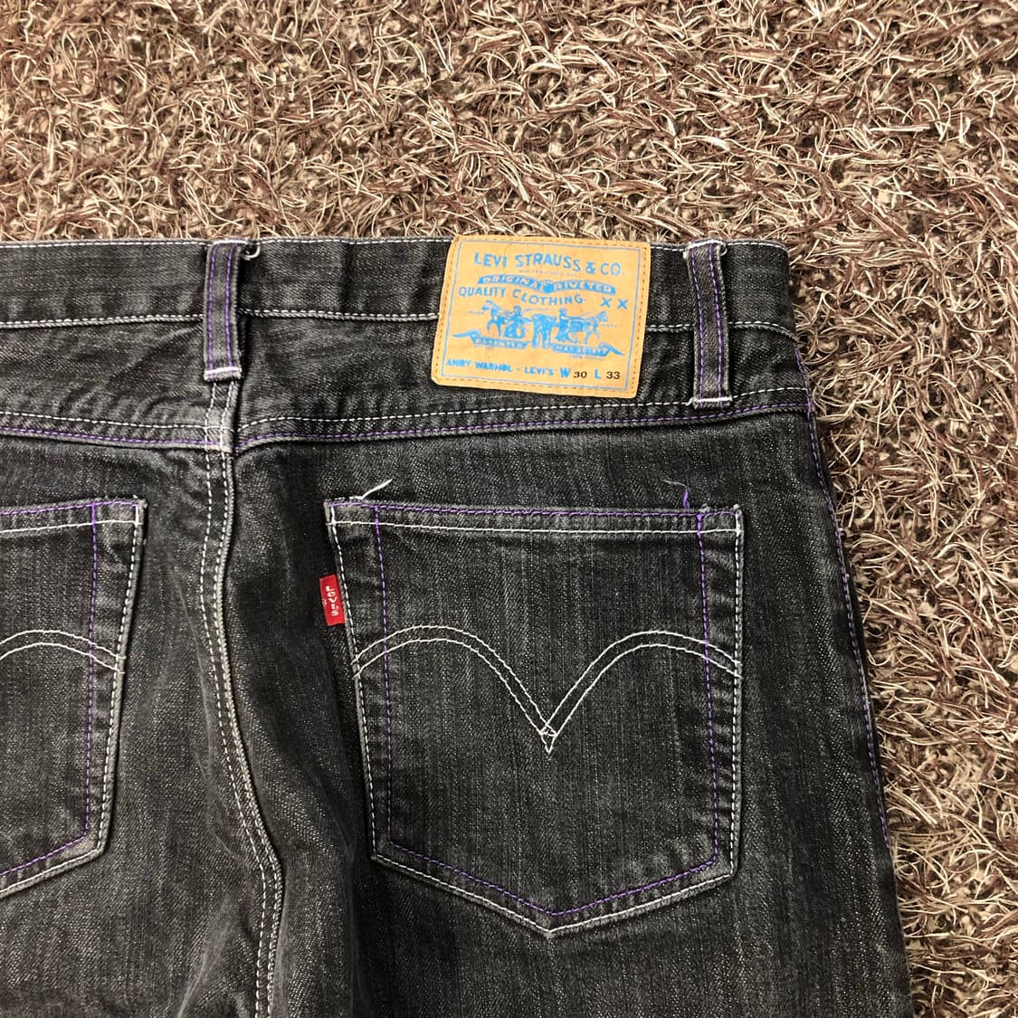 리바이스 앤디워홀 스트레이트 블랙 워싱 데님 팬츠 상품이미지5