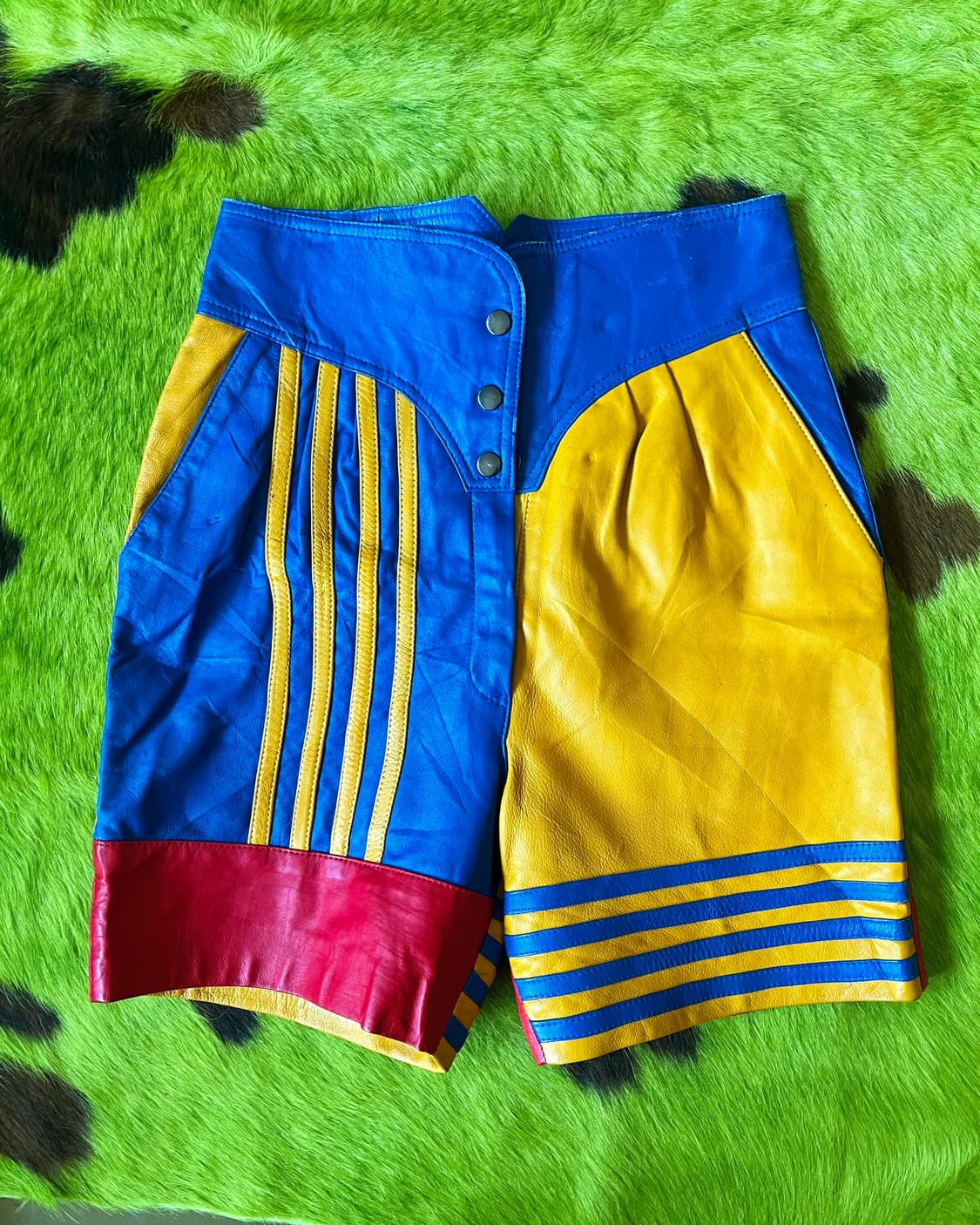 1990a Indian Real Leather Biker Shorts 상품이미지4