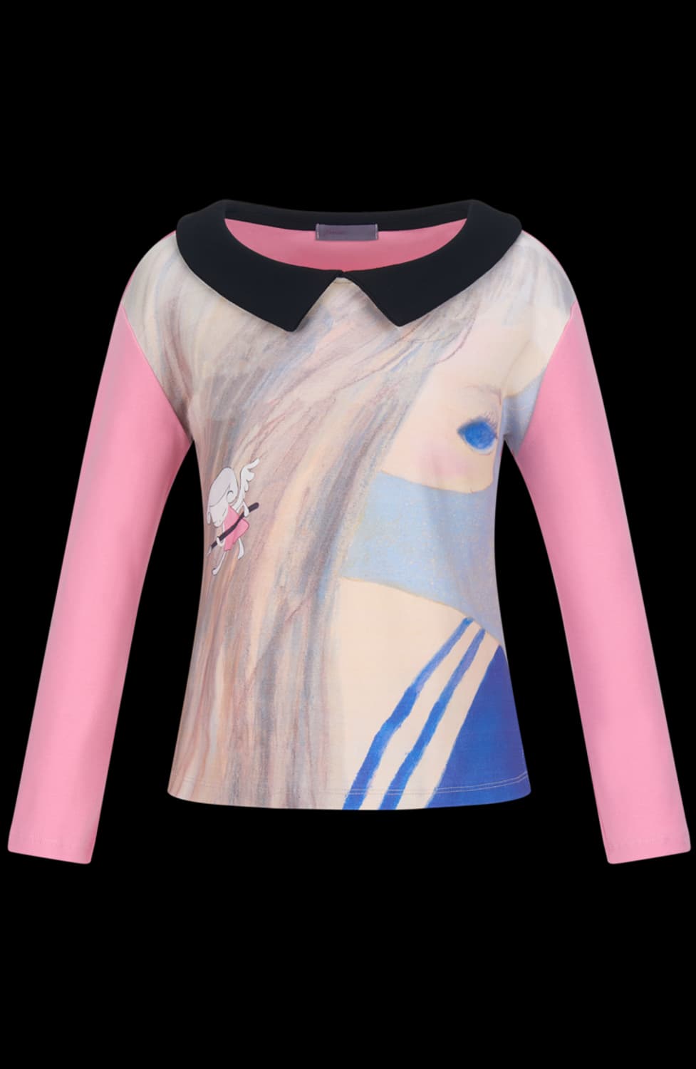 샵페어리 티셔츠 걸 페인팅 카라 셔츠 핑크 상품이미지1