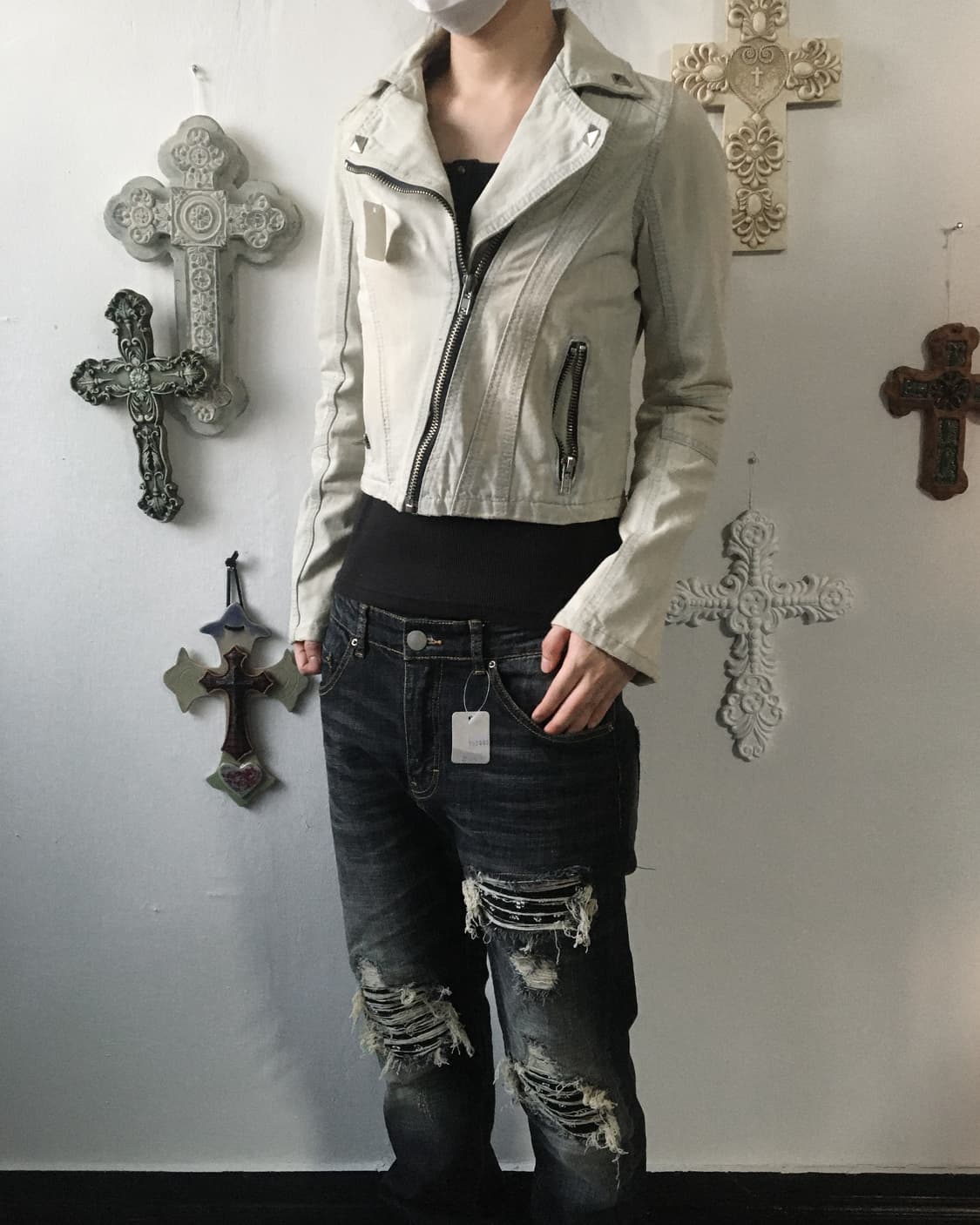 Stud point dyed rider jacket 상품이미지6