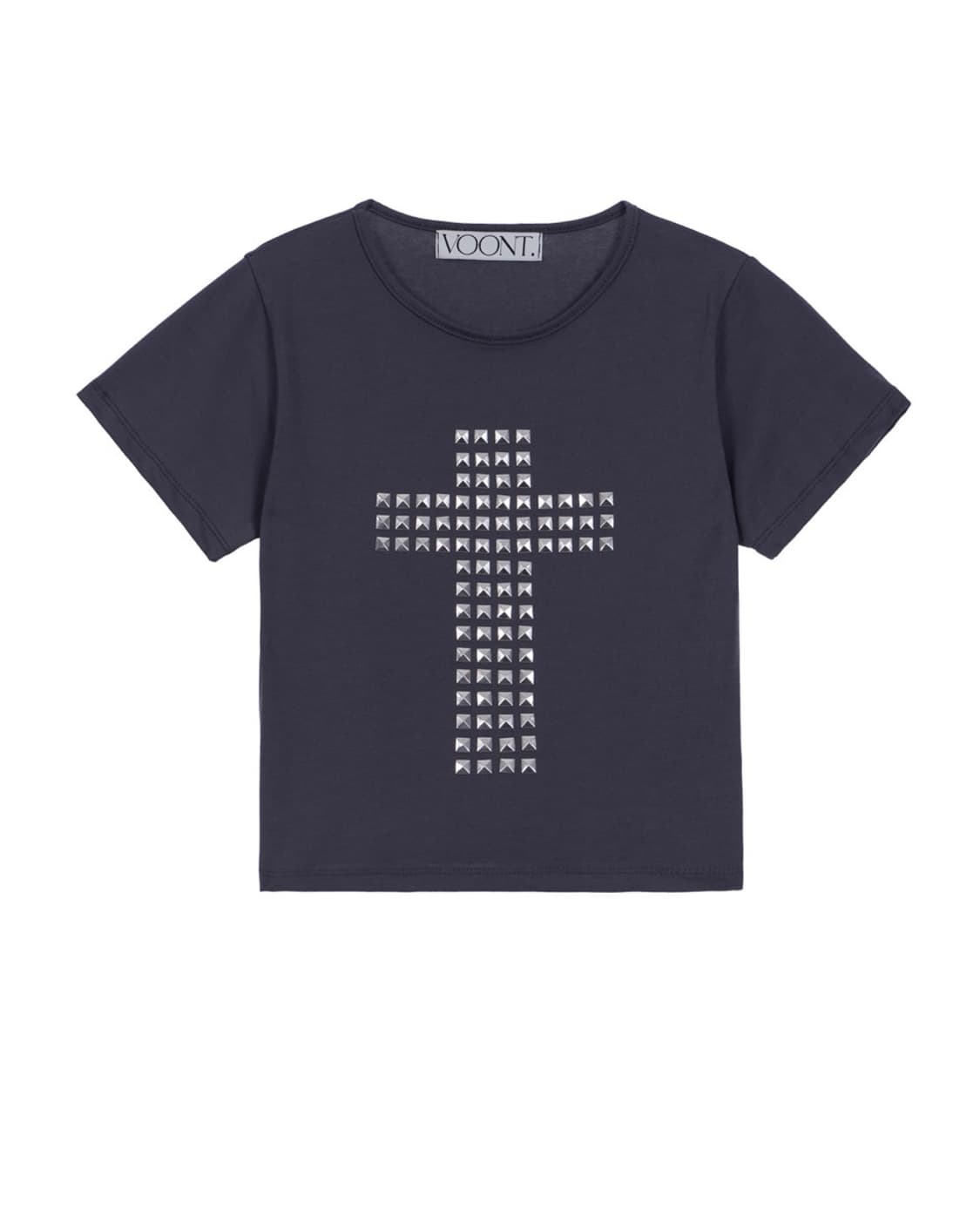 무배)택있음 ) 26s새거급 분트 bunque 차콜 스터드 크로스 티셔츠 상품이미지5