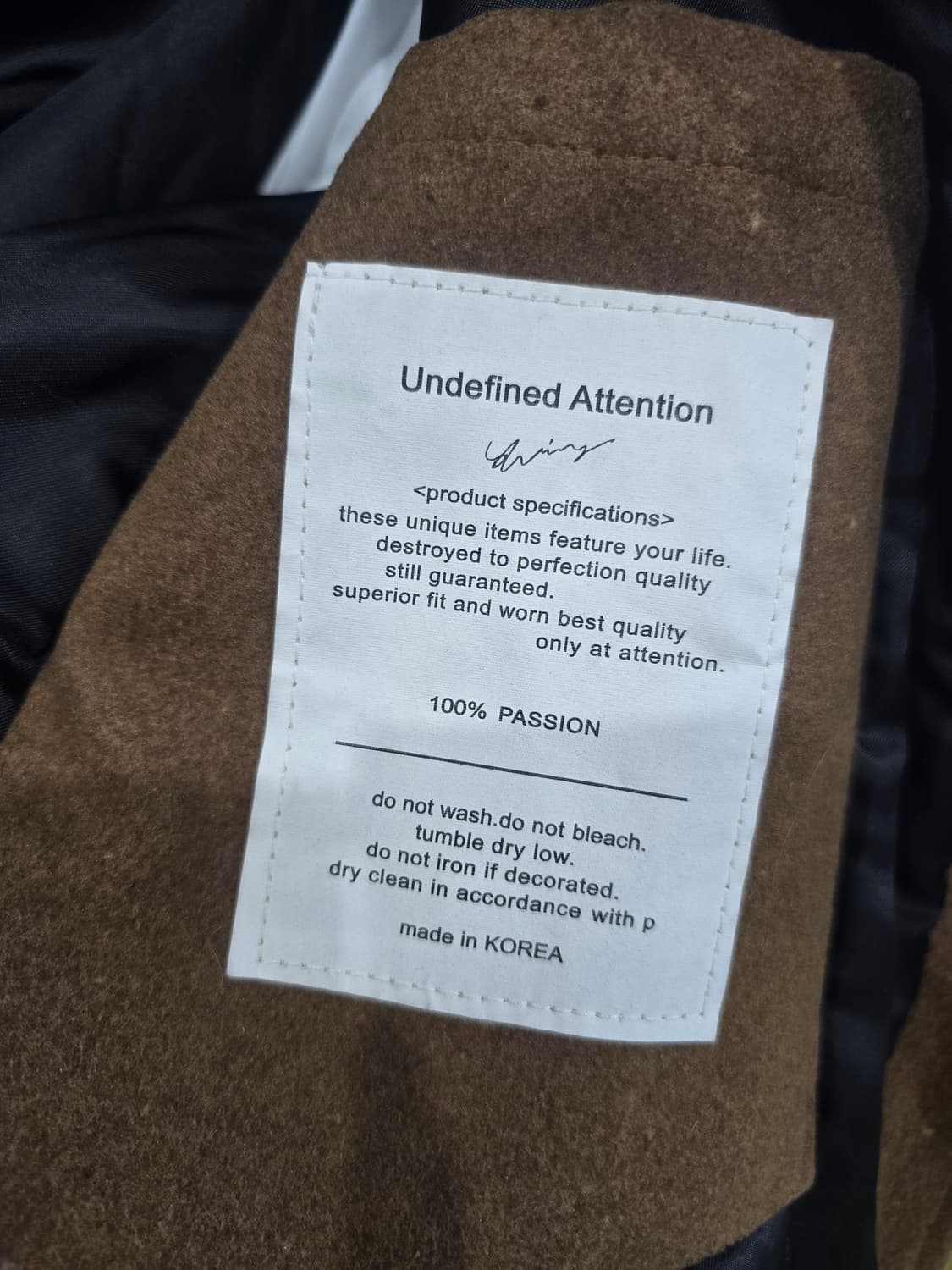 Attention 브라운 후드 스타디움 자켓 상품이미지9