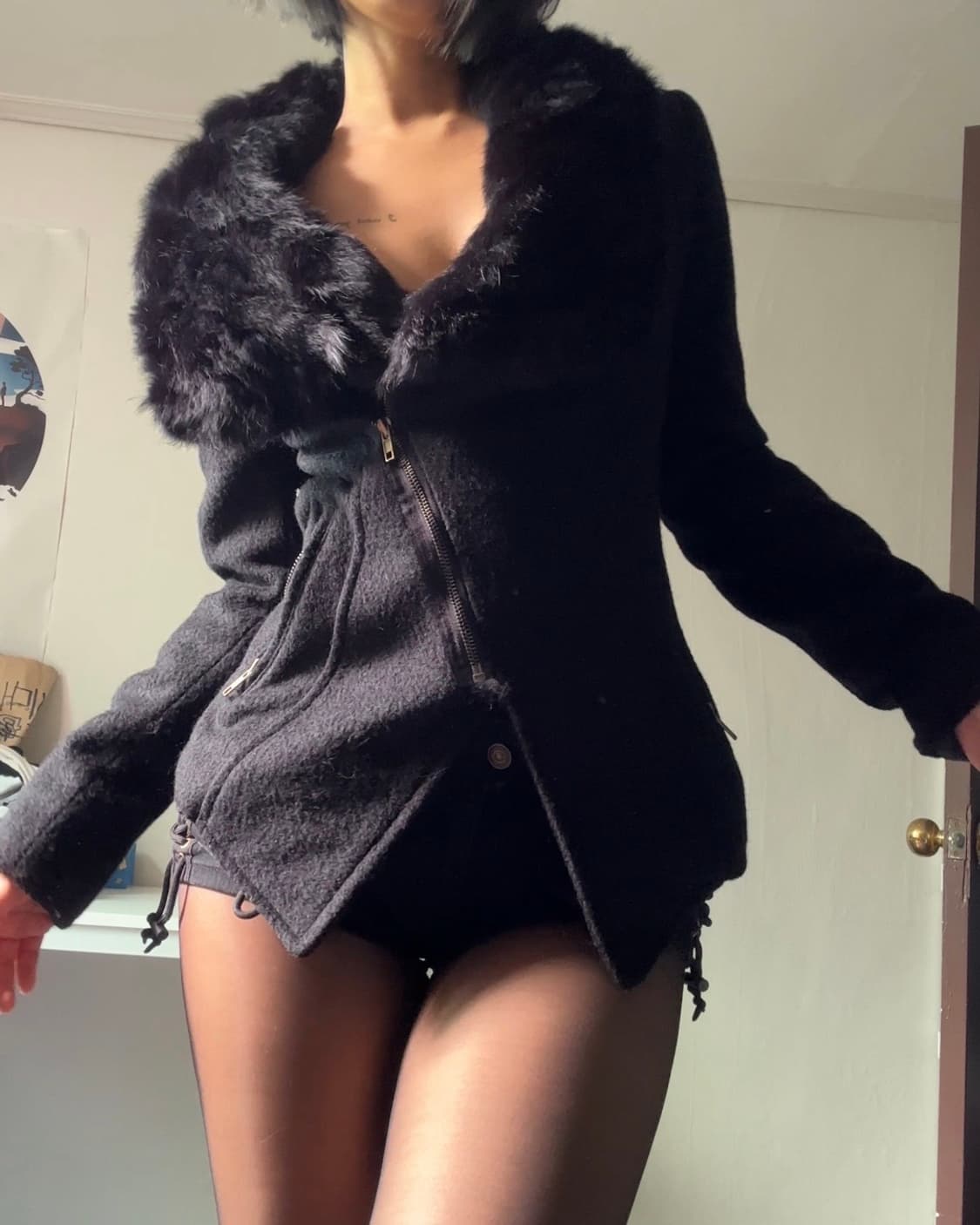 블랙 레빗퍼 집업 자켓 상품이미지1
