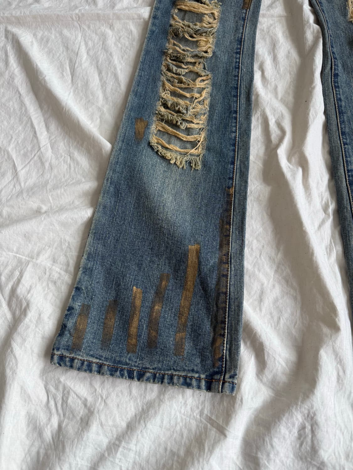 오네갸루 갸루 로우라이즈 부츠컷 데님 팬츠  상품이미지2