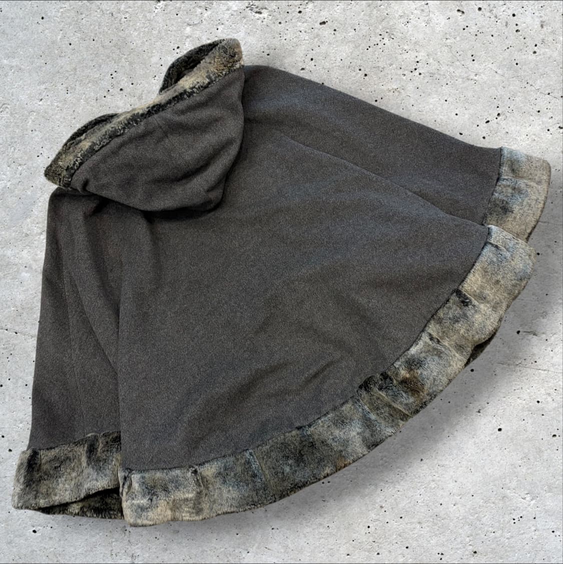 발망 파리 후드 케이프 모직 챠콜 퍼 코트 D373 상품이미지2