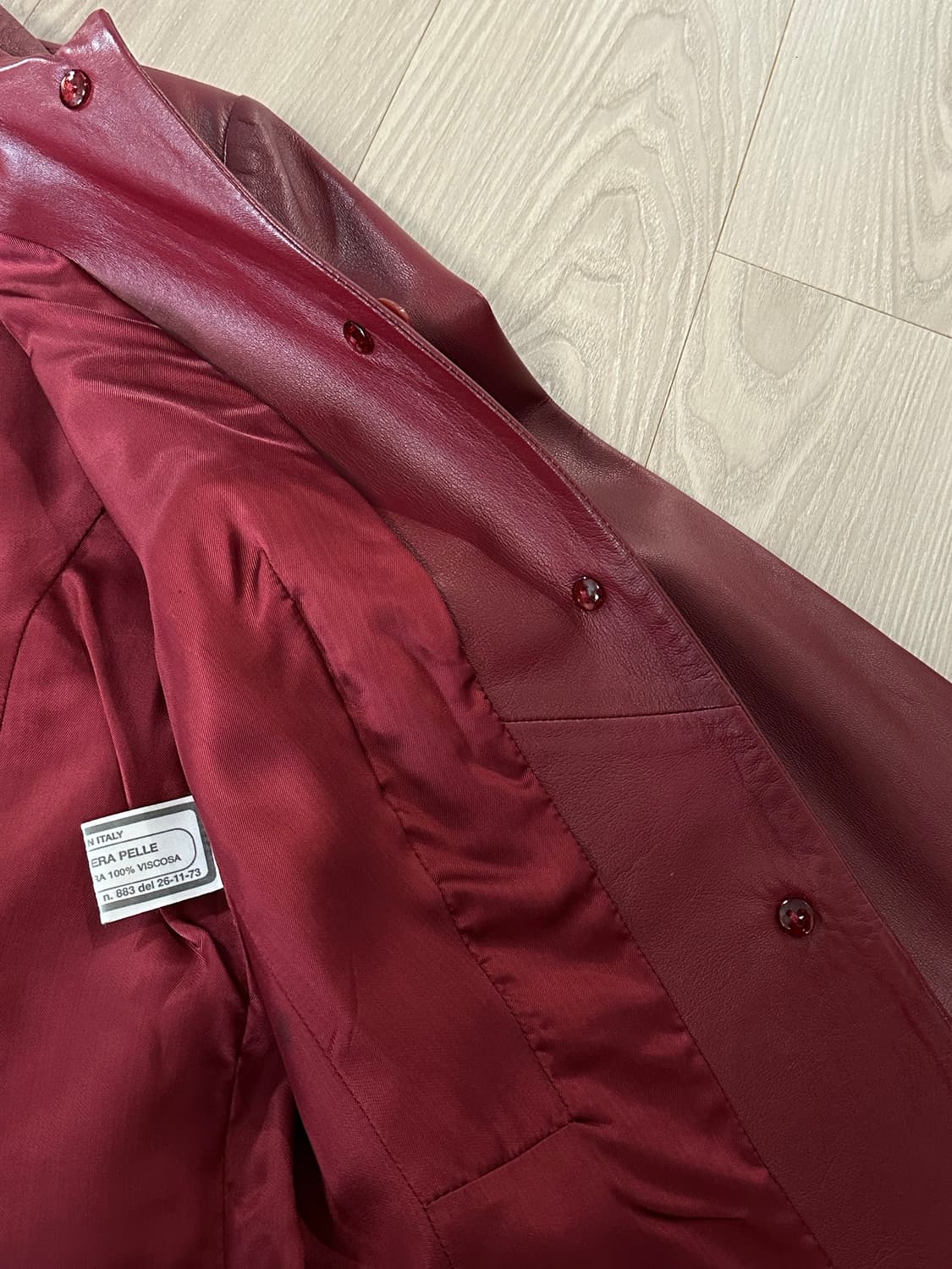 빈티지 이태리 레드 가죽자켓 상품이미지5