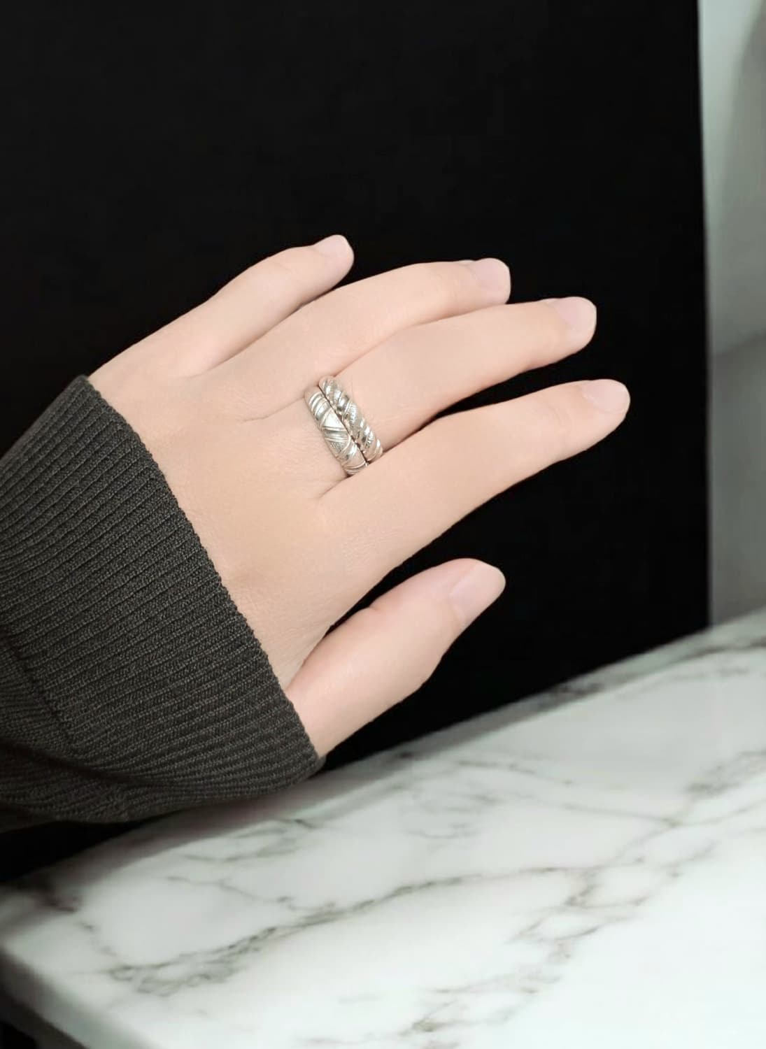 🇰🇷빈티지 단아한 은 가락지 2개 세트 상품이미지4