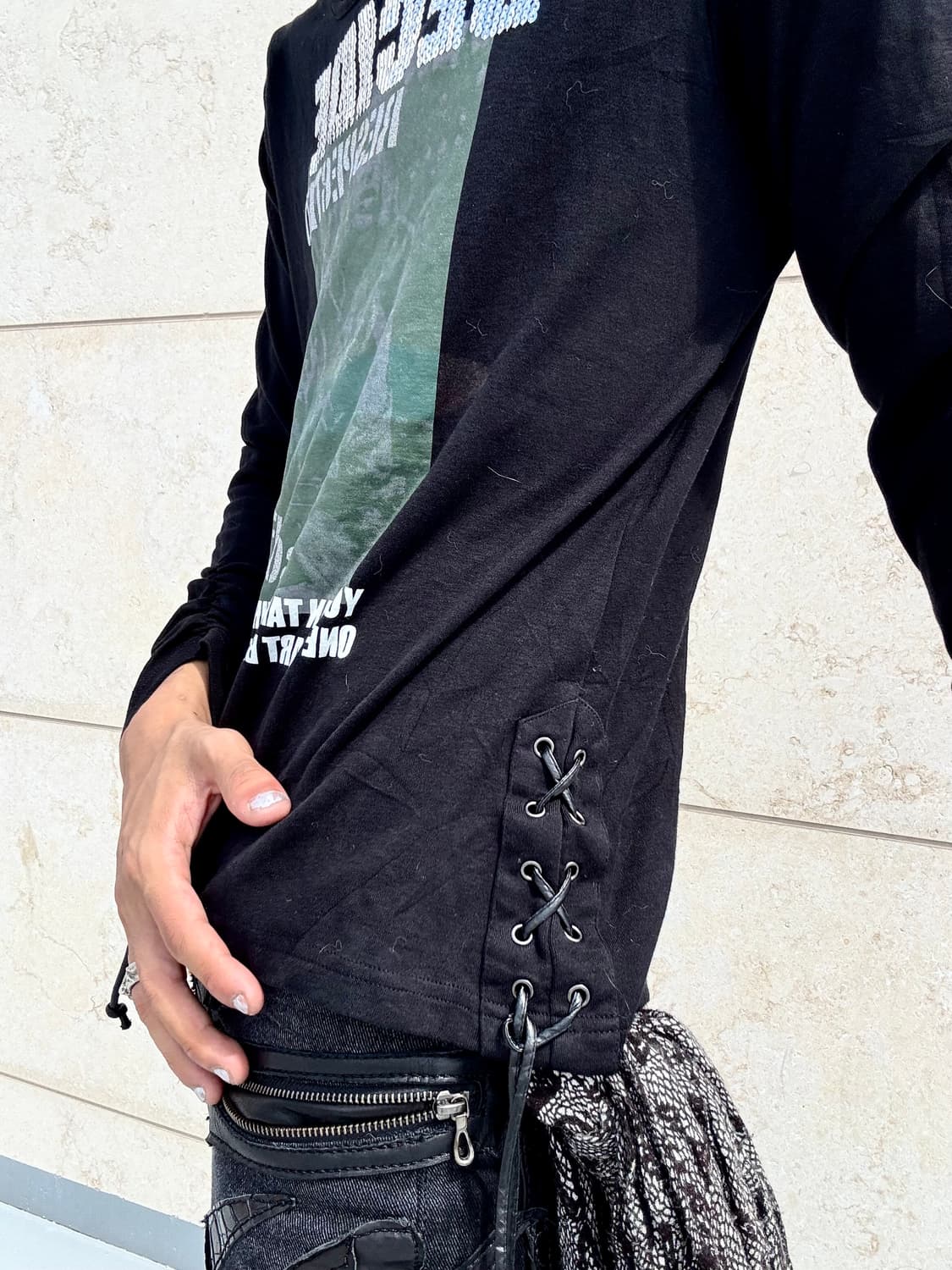 “PLG” Y2K Mood Eyelet Detail Sleeve 상품이미지3