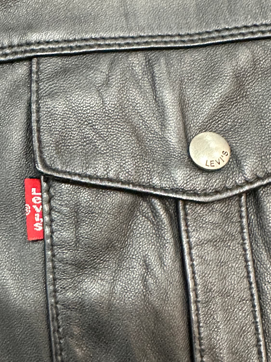 리바이스 블랙 레더자켓 상품이미지2