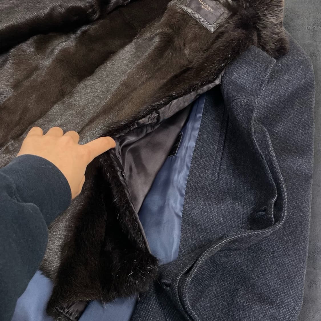 갤럭시 Galaxy 차콜 내피 탈부착 캐시미어100 코트 50 상품이미지4