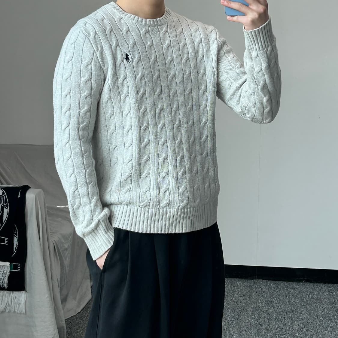폴로 랄프로렌 그레이 케이블 니트 상품이미지3