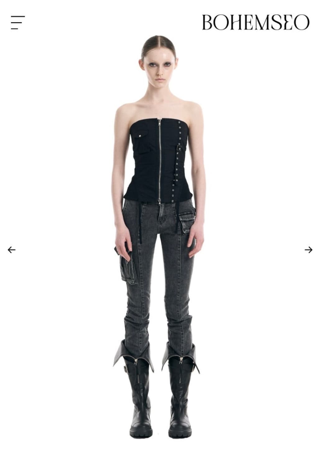 보헤미안 서울 빈티지 카고 데님 상품이미지1