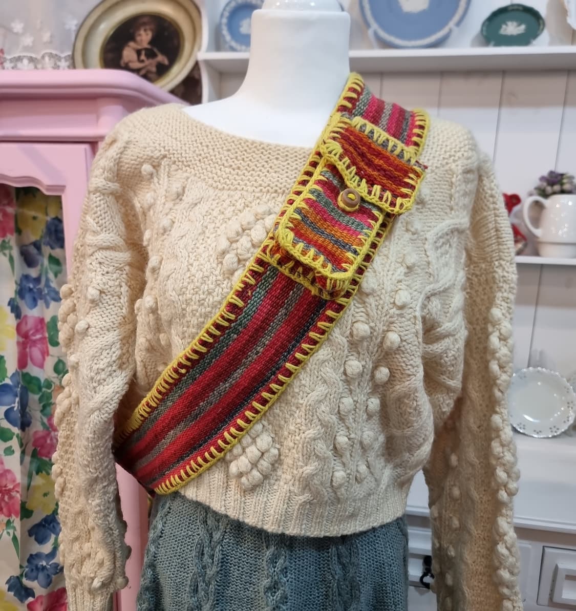 핸드메이드 스트라이프 백팩 상품이미지5