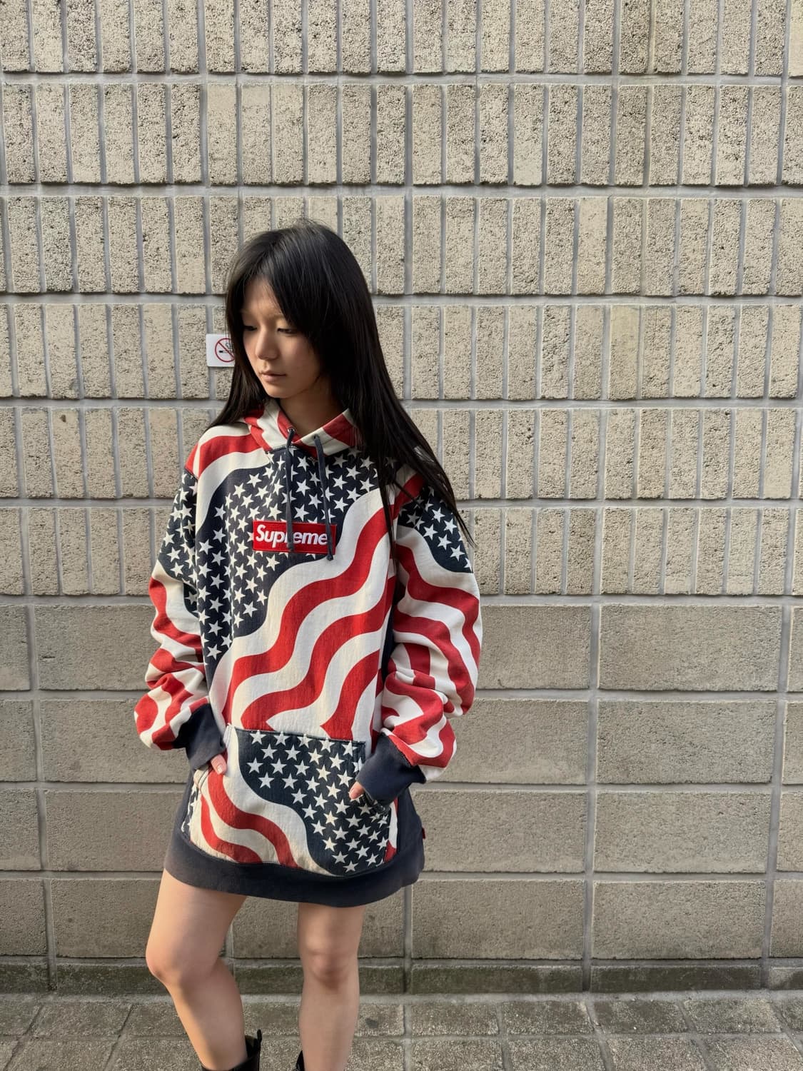 Supreme 14F/W 성조기 박스로고 후드티 상품이미지6