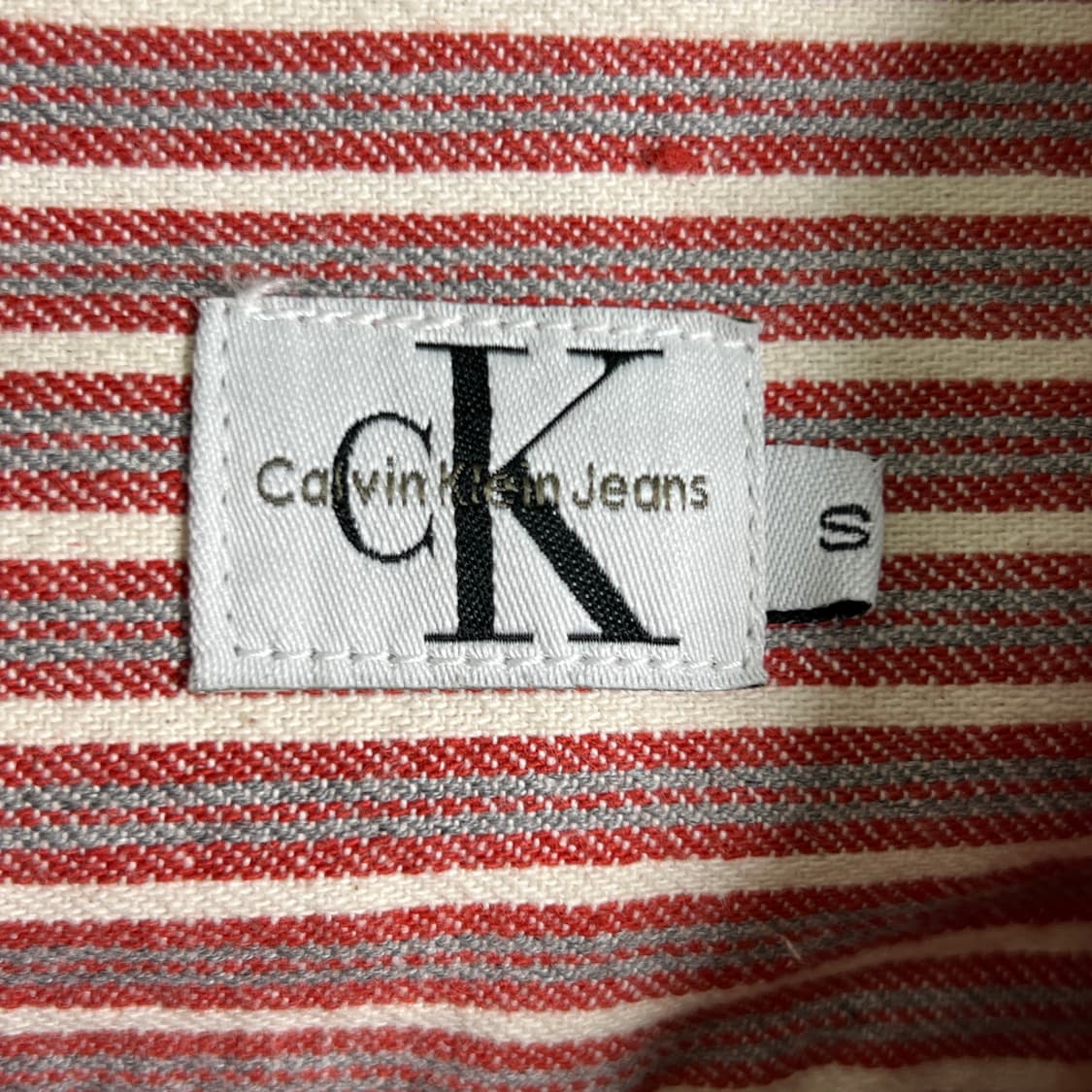 CK 캘빈클라인 스트라이프 크롭 데님 자켓 S 상품이미지3