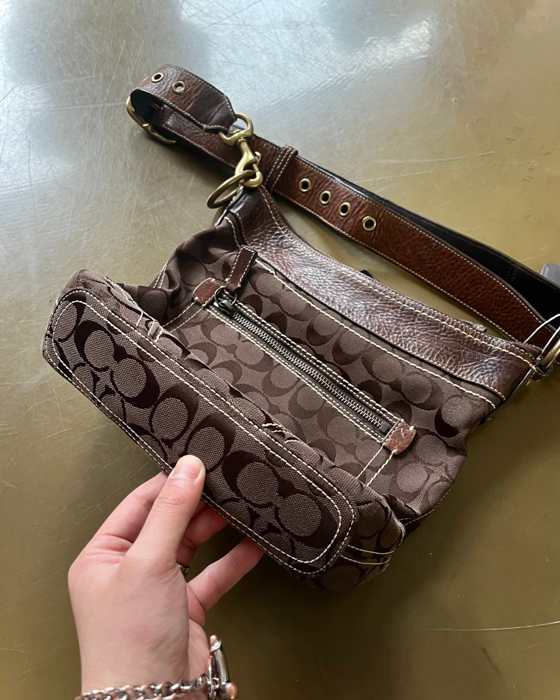 2000s Old COACH Classic Shoulder Bag 상품이미지8
