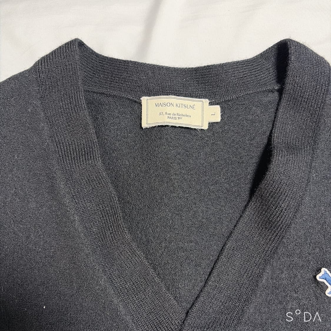 메종키츠네 폭스 패치 블랙 가디건 L (여성) 상품이미지3