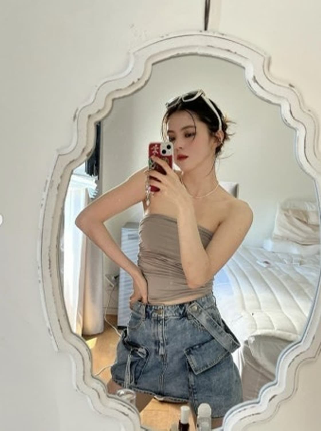 포허 머플러 탑 세트 (한소희 착용, 1-2회착 새상품퀄) 상품이미지3