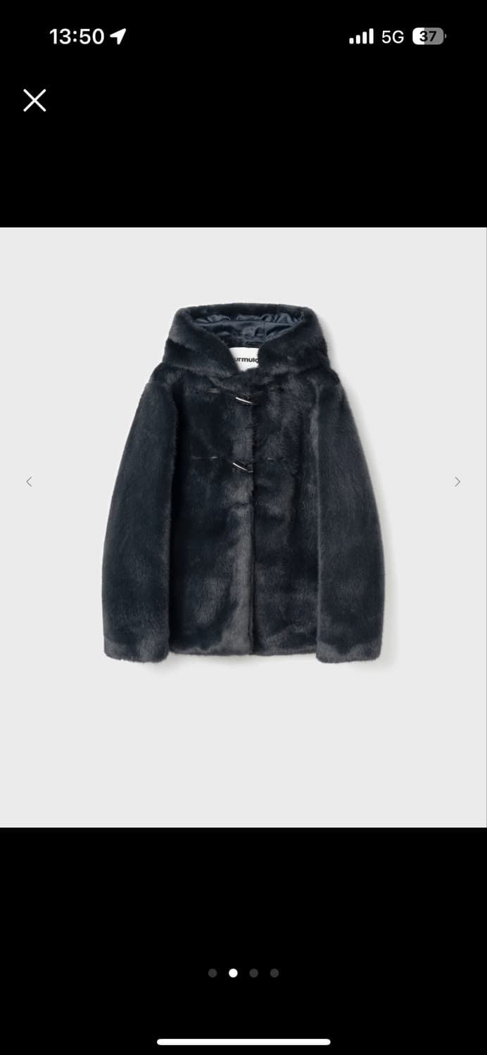 Burmula 버뮬라 후드 퍼 코트 네이비 상품이미지1