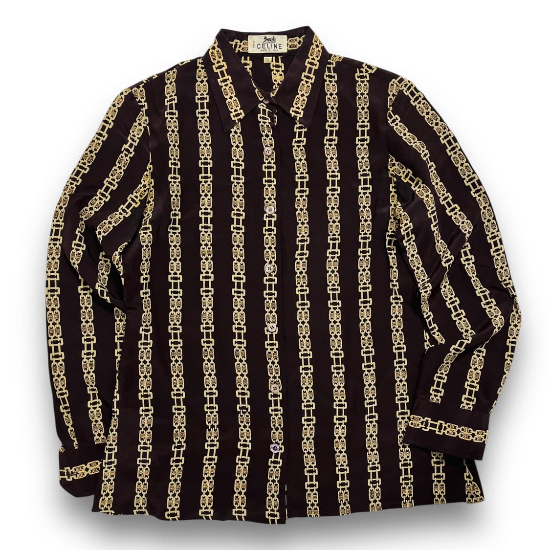 셀린느 90s 구형 모노그램 체인 실크 셔츠 상품이미지3