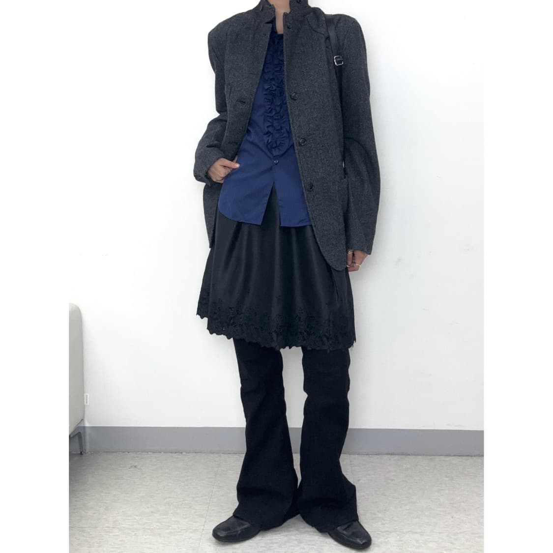 빈티지 네이비 블라우스 셔츠 상품이미지4