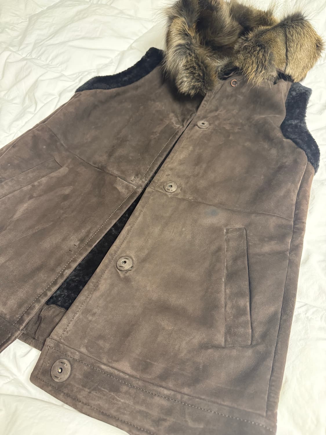 프라다(Prada) 코요테 모피 베스트 브라운 여성 40 상품이미지2