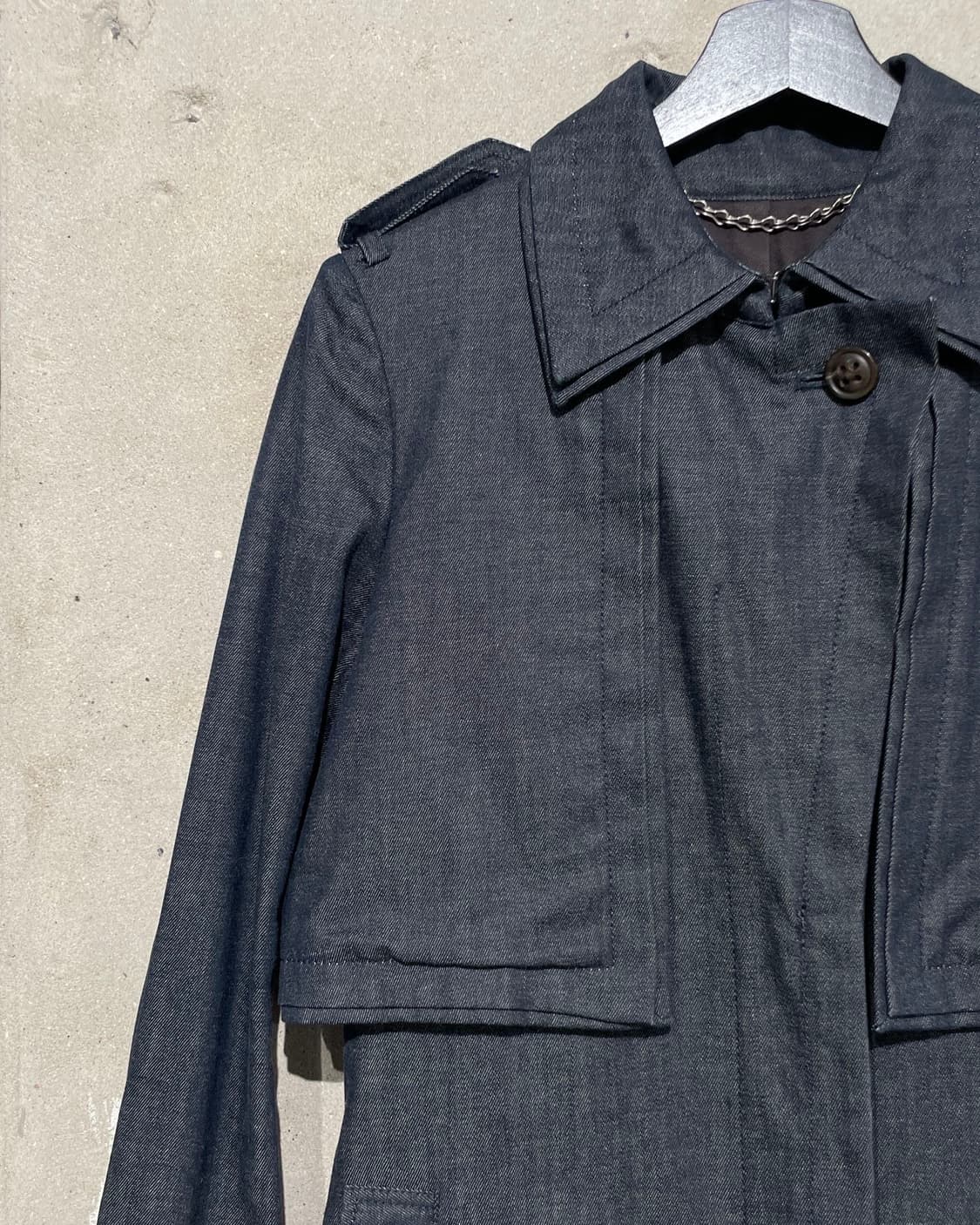 미하라 야스히로 진청 히든 버튼 싱글 데님 코트 상품이미지2