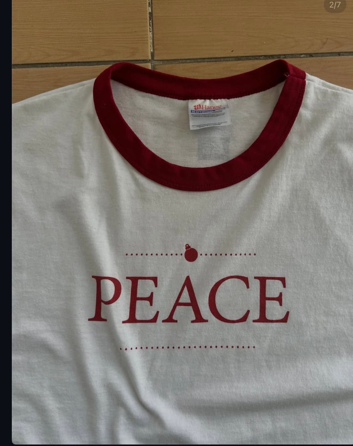 hanes 헤인즈 90-00's Peace ringer Tee 상품이미지2