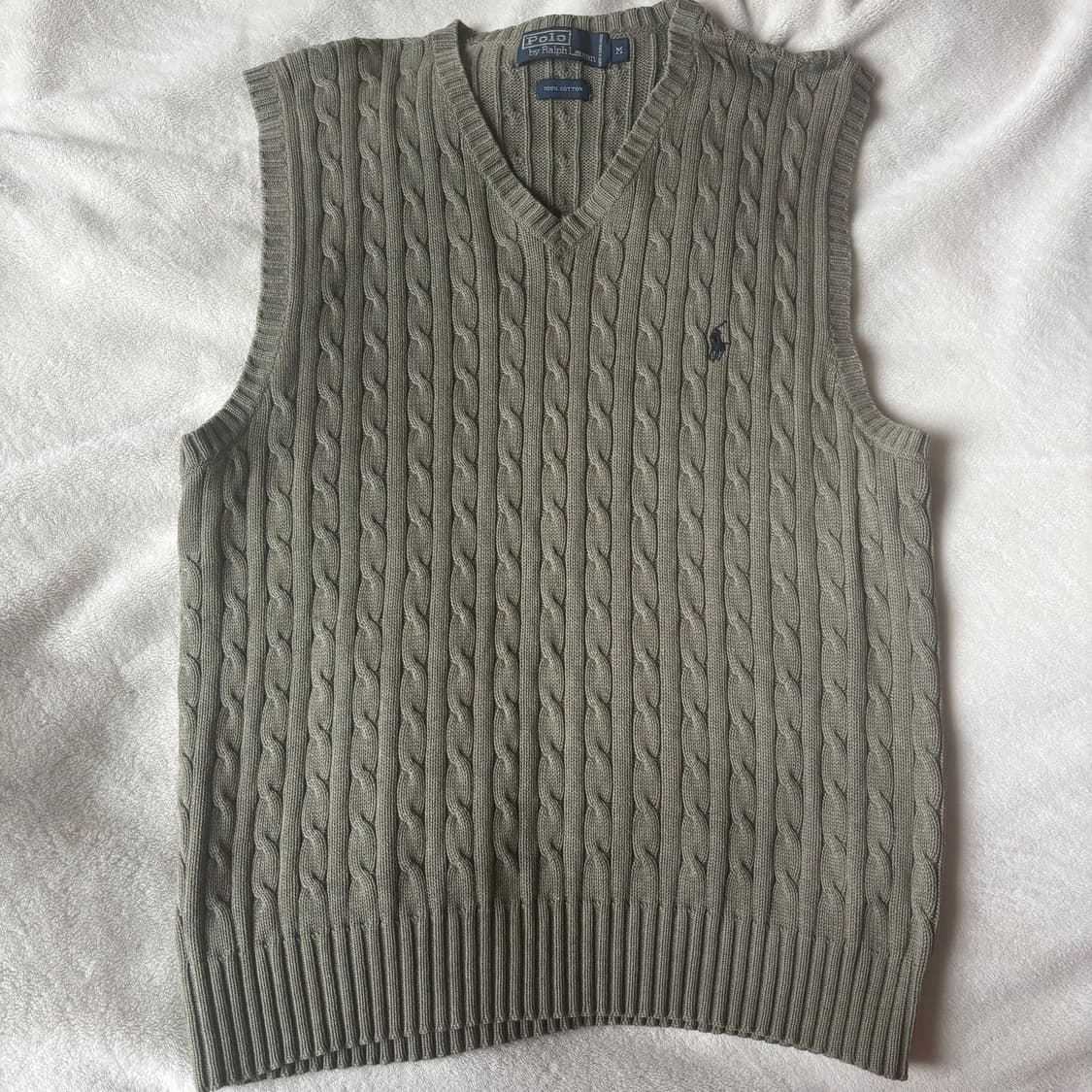 폴로 니트 베스트 카키 m 상품이미지1