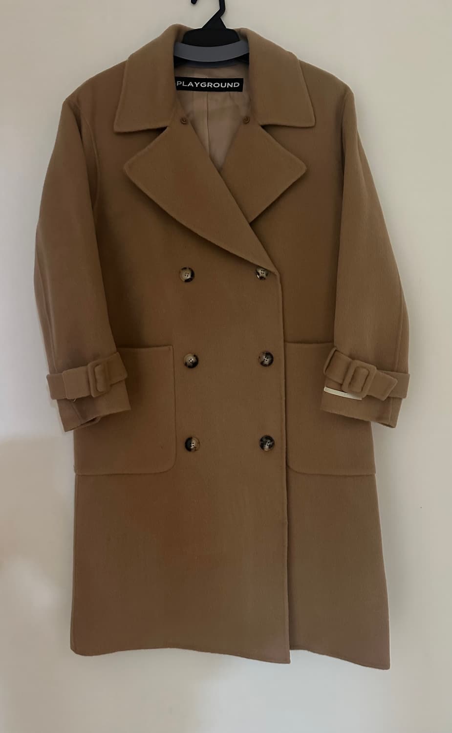 (새상품) 울100 핸드메이드 더블 롱 코트 상품이미지3