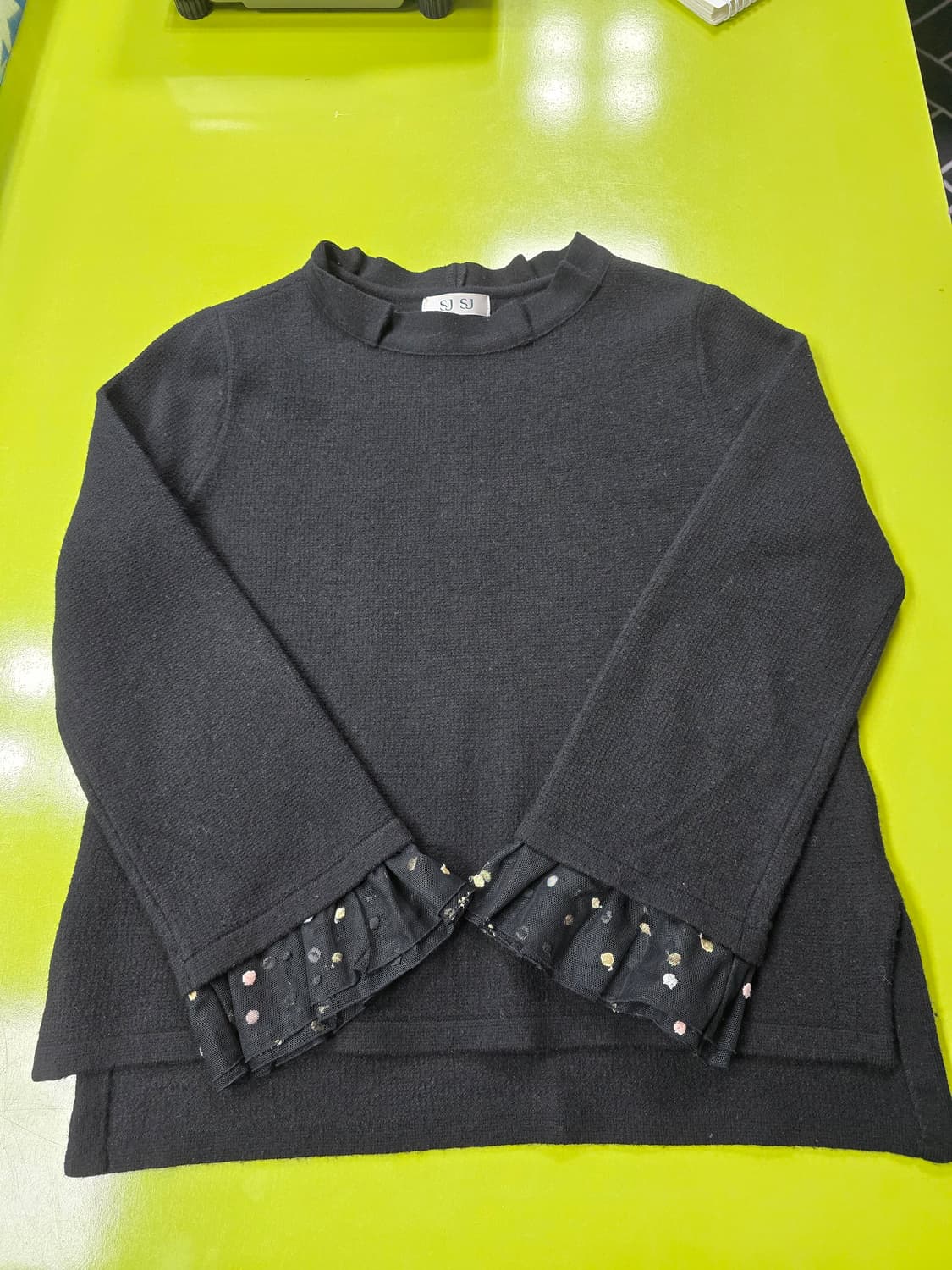 SJSJ 블랙 프릴 포인트 니트 (1214) 상품이미지1