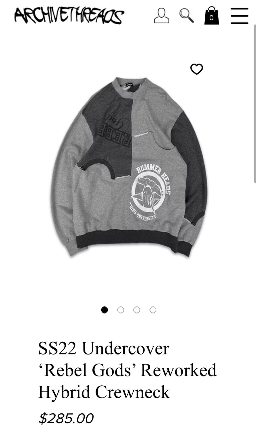 언더커버 페이퍼돌 rabel gods 아카이브 도킹 스웻셔츠 맨투맨 상품이미지2