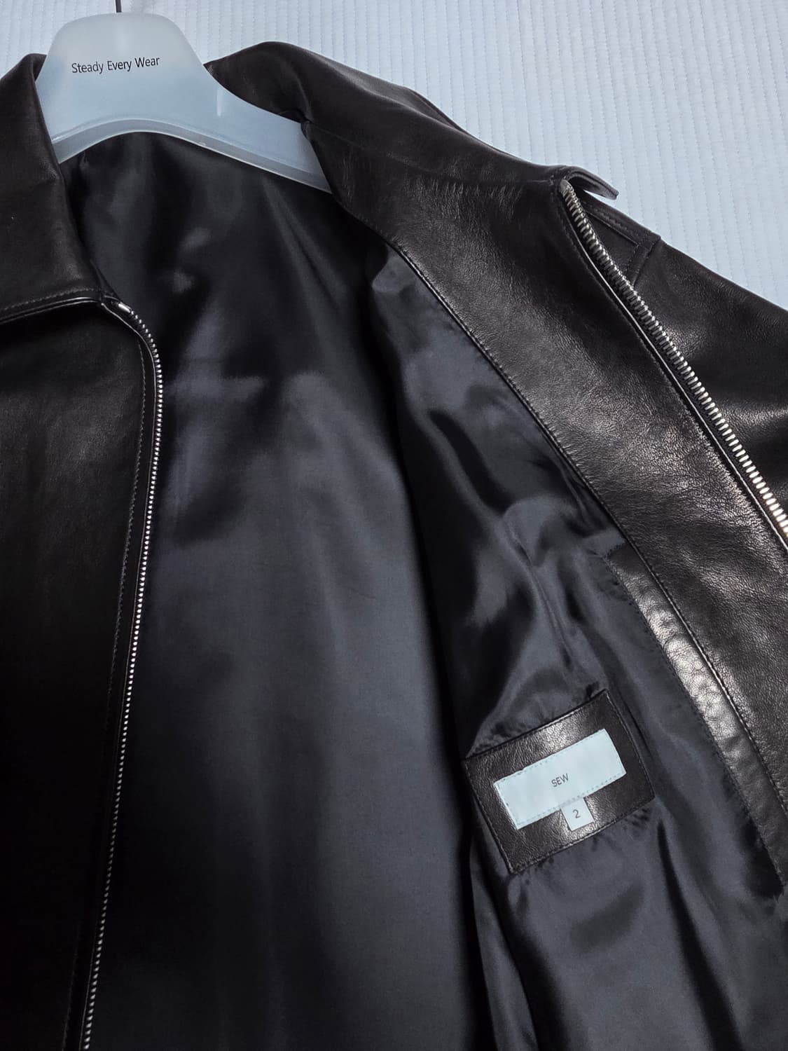 [2] 스테디에브리웨어 레더 블루종 자켓(블랙) 상품이미지9