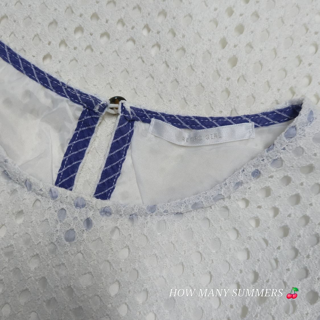 레트로걸 화이트 펀칭 레이스 민소매 블라우스 M 일본빈티지 아일렛 나시 상품이미지2