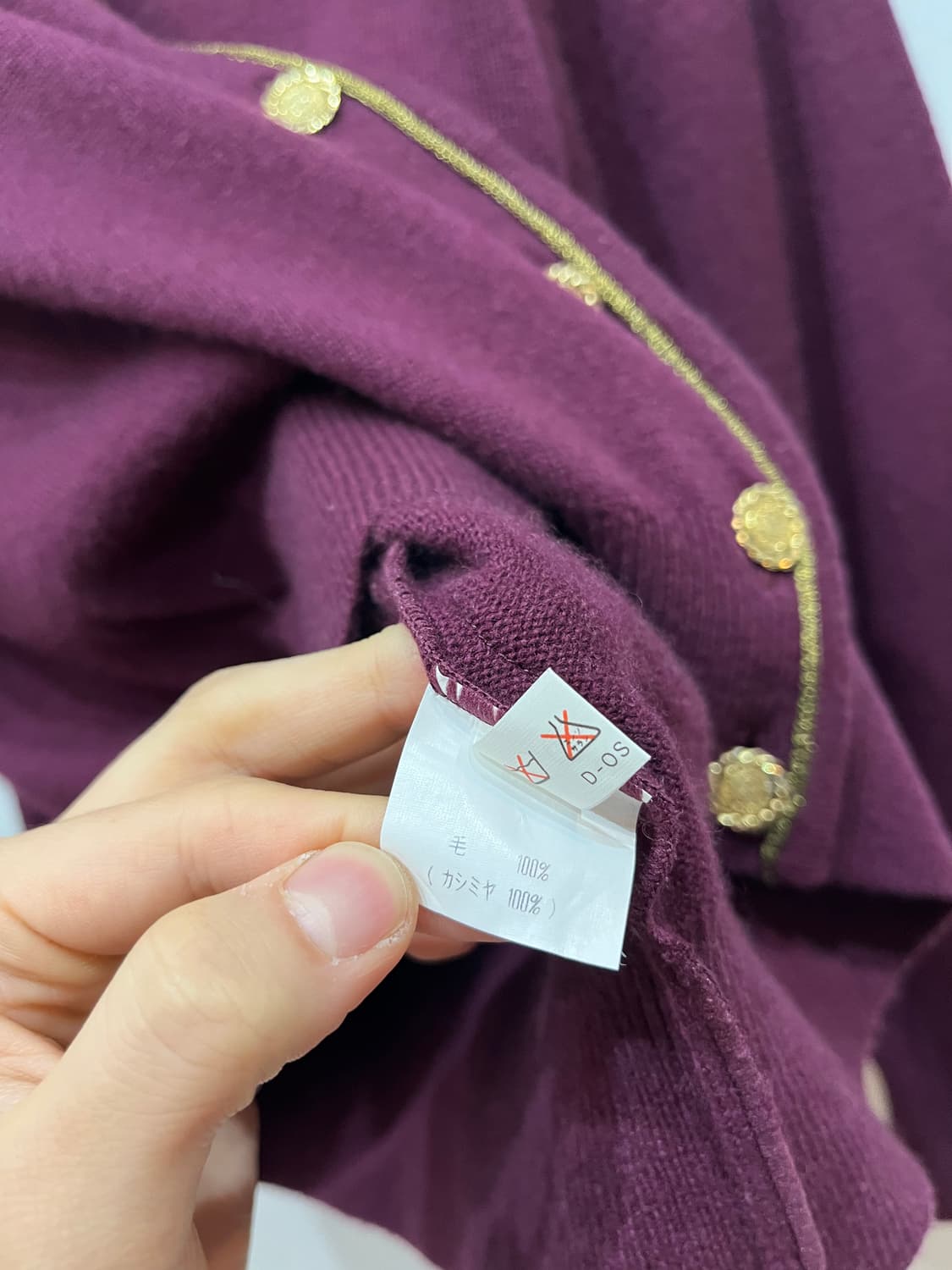 발리 BALLY 퓨어 캐시미어 금장 가디건 상품이미지7