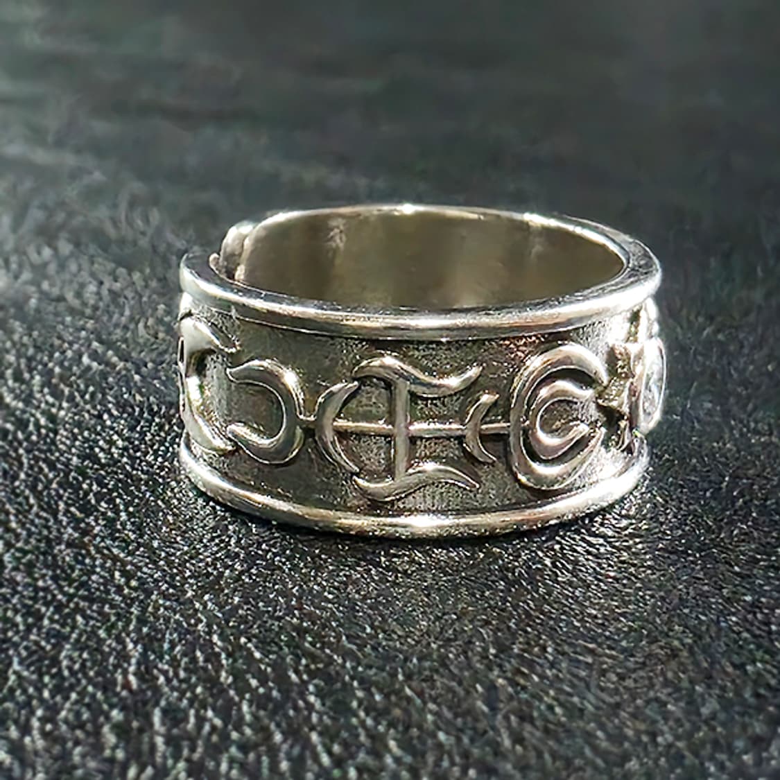 Sunarc 백동 남자 엔틱 빈티지 명품 태양 초승달 해달 반지 상품이미지2