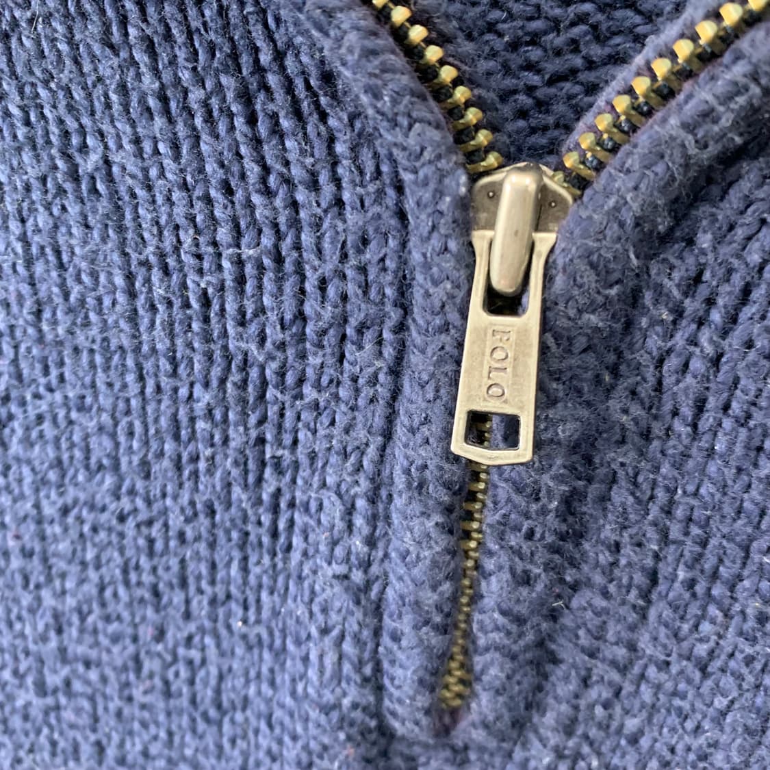 폴로 네이비 코튼 반집업 니트   상품이미지3