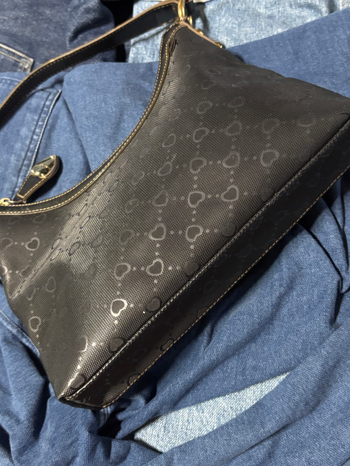 vintage love cat metalleather string bag 상품이미지9