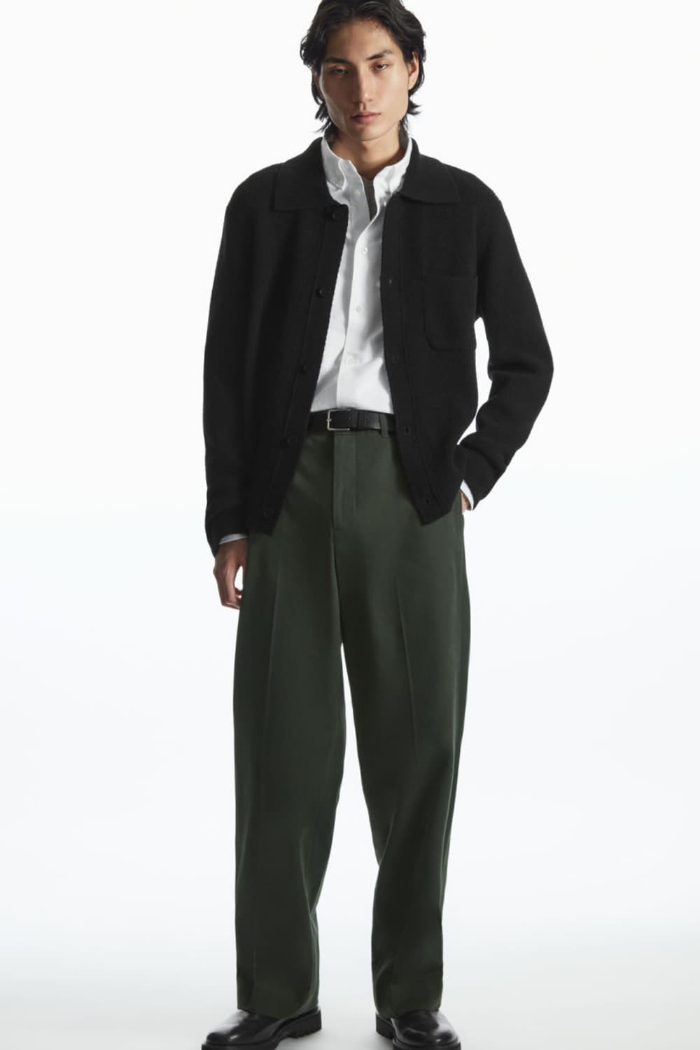 COS 코스 코튼 블렌드 텍스쳐 니트 가디건 XL 이동휘 착용 상품이미지6