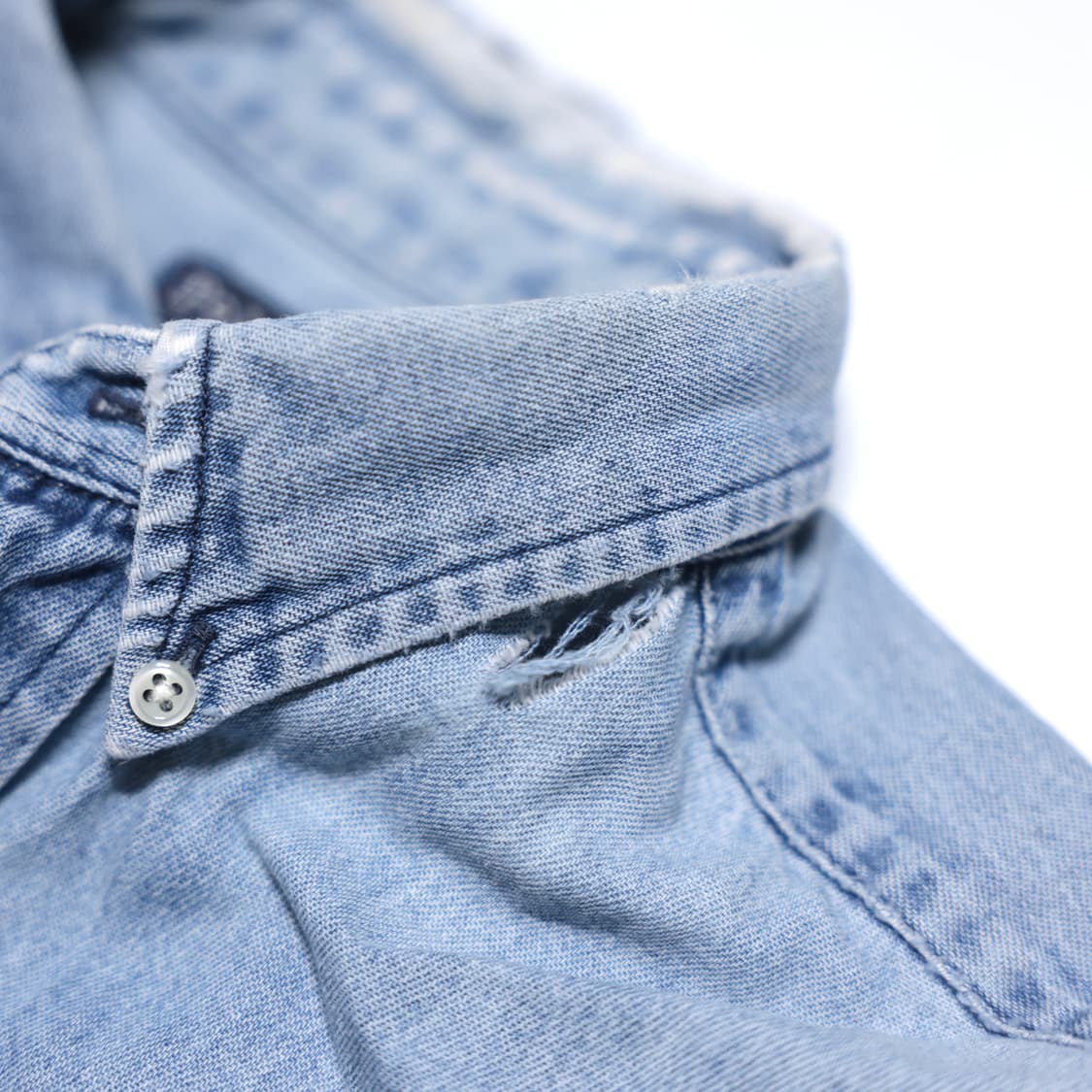 90s POLO Ralph Lauren denim half shirt 상품이미지4