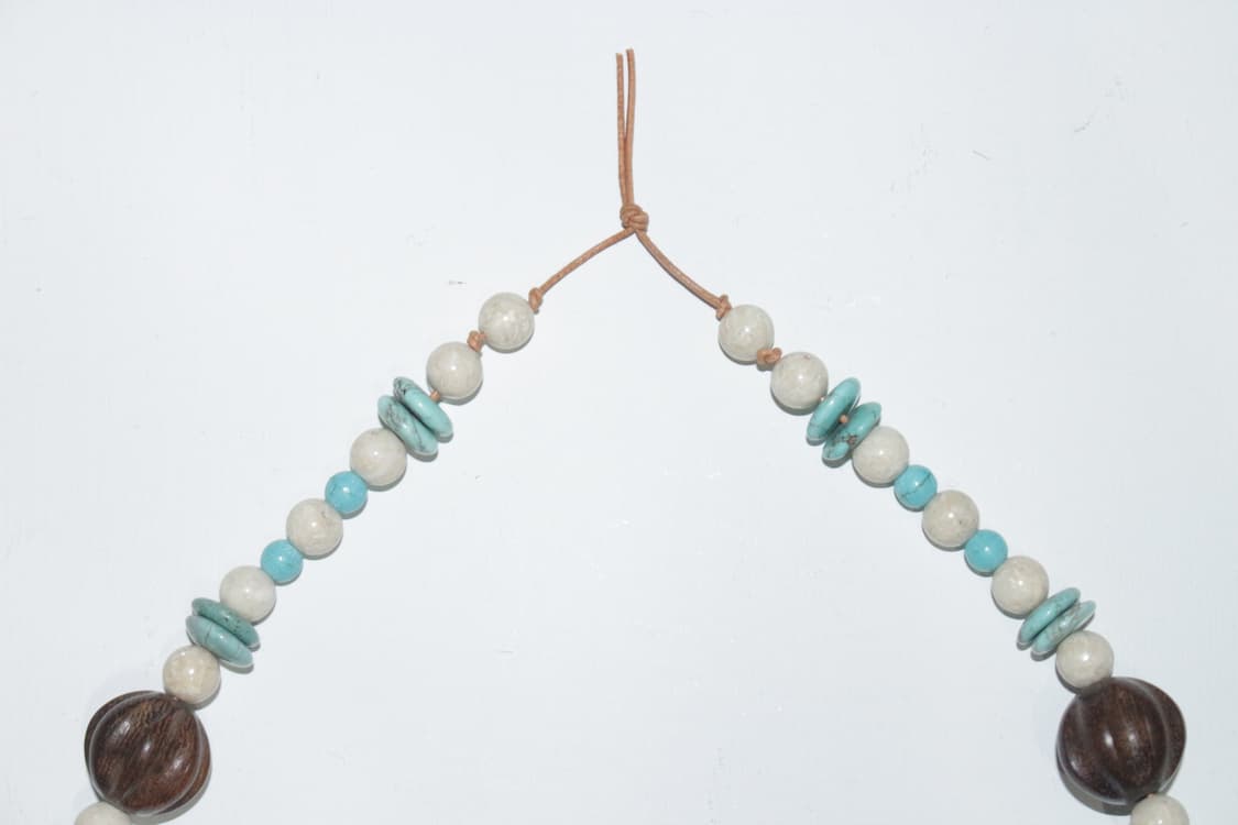 나무 터키석 재스퍼 가죽끈 목걸이 상품이미지4