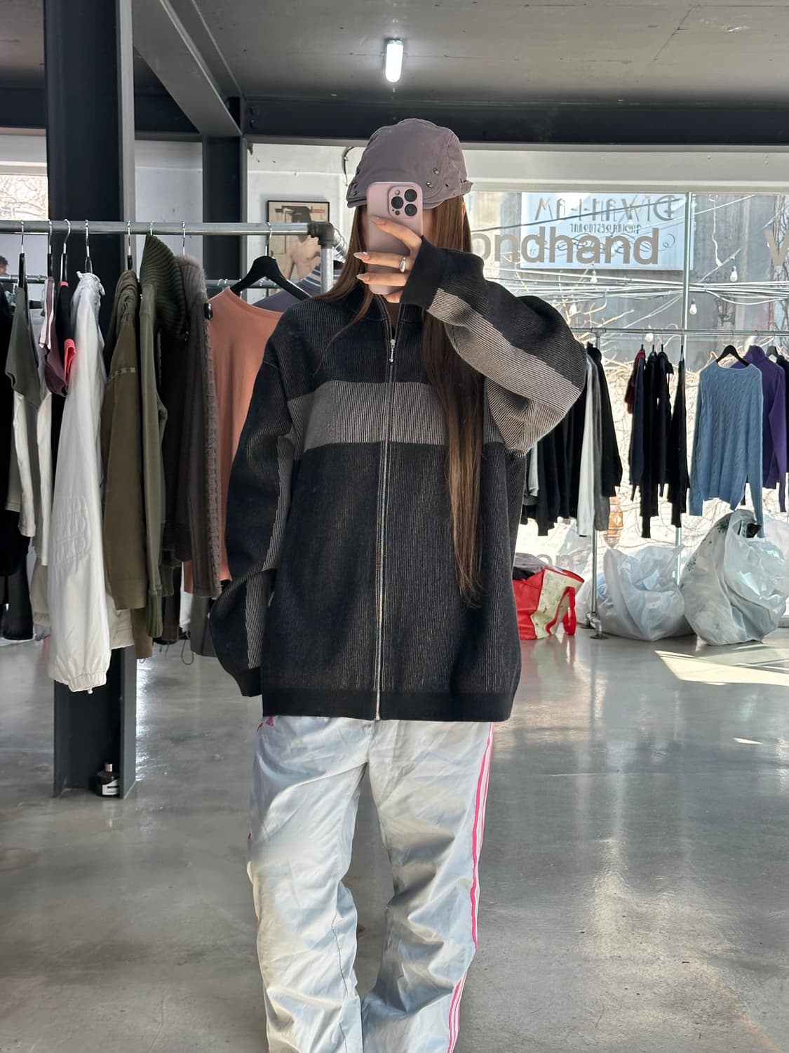 슈프림 22FW 투톤 립드 집업 스웨터 상품이미지2