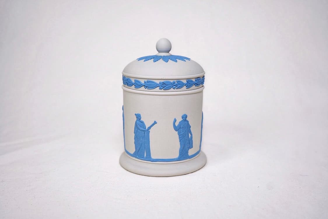 [영국엔틱] 웨지우드 제스퍼웨어 도자기 원통형자 티캐디_ 화이트 상품이미지3