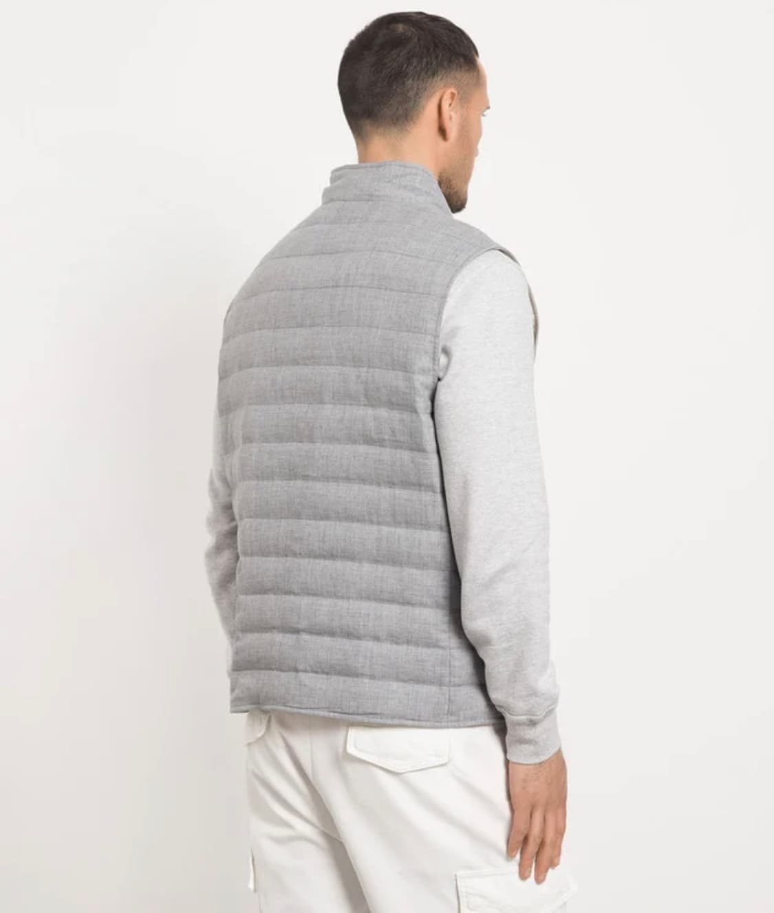 (A+/XL) / 브루넬로 쿠치넬리 린넨 울 그레이 다운 베스트 상품이미지10