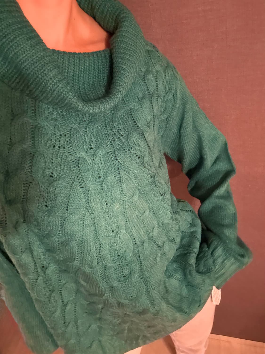 톤다운된 청록빛이 예쁜 케이블 니트 / JAPAN 상품이미지1