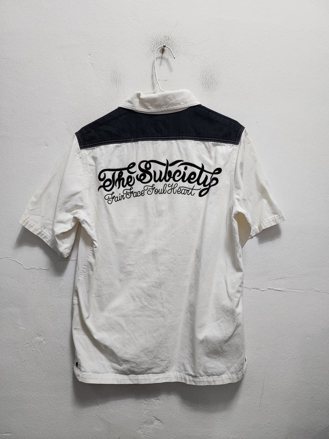 Subciety 레터링 오레오배색 스트릿 셔츠 상품이미지1