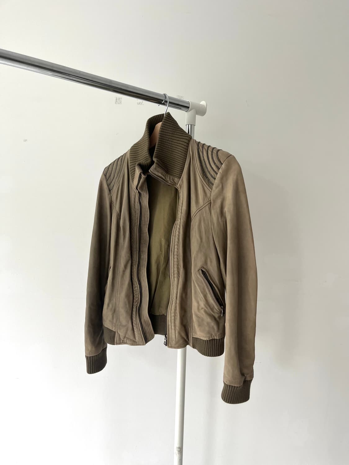 Diesel Ash khaki leather jacket 상품이미지1